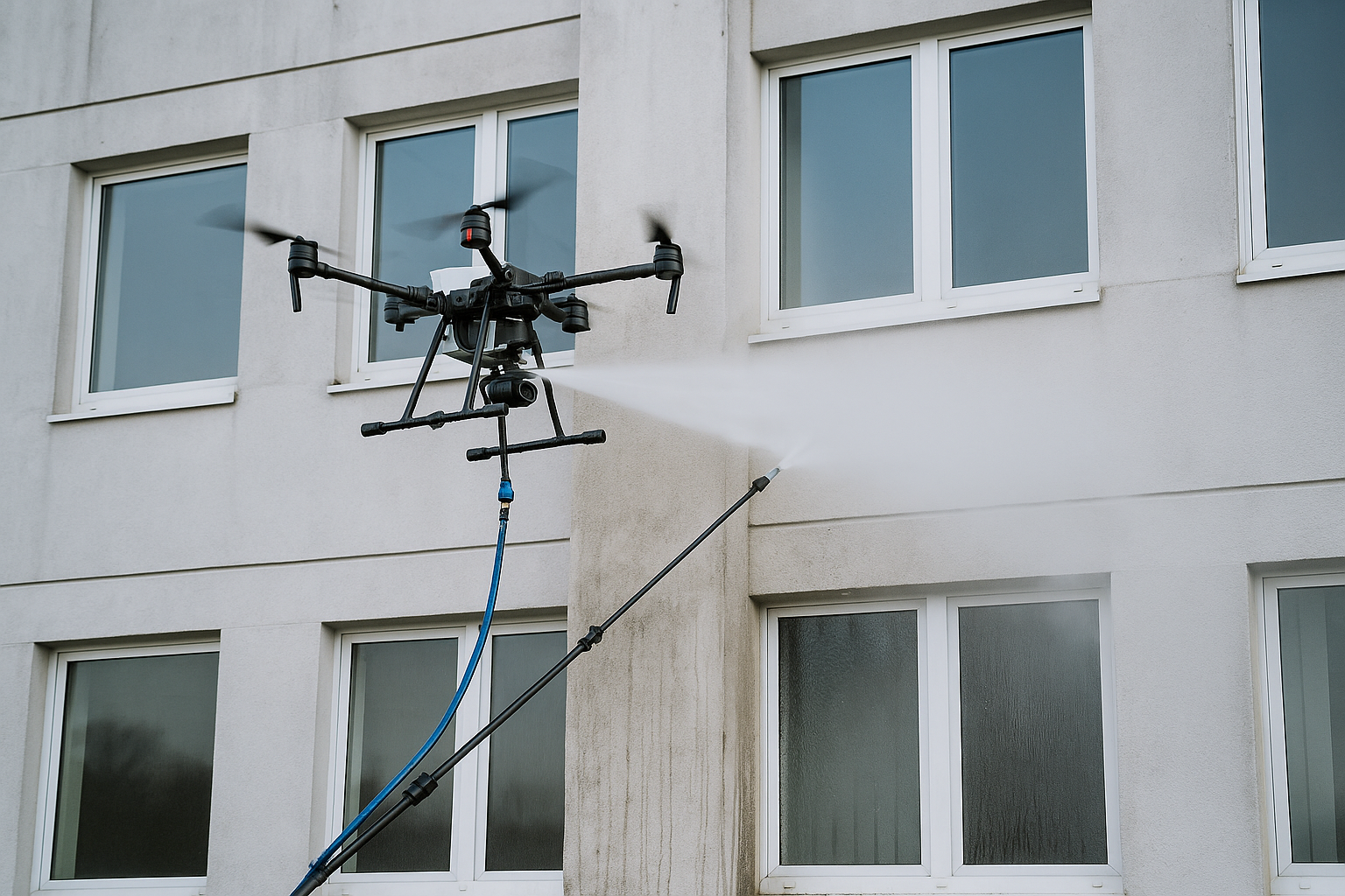 Nettoyage de façades par drone