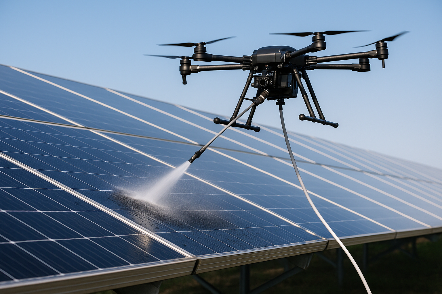 Nettoyage de panneaux solaires par drone